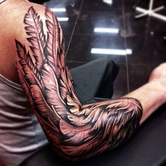 sleeve wings tattoo
