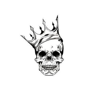 Alpha male king skull tattoo design