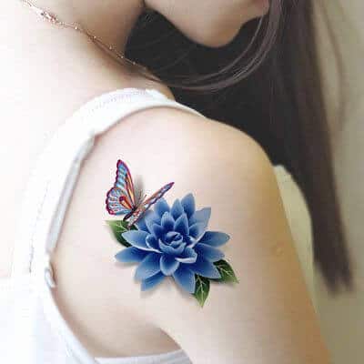 blue flower tattoo by edizaed on DeviantArt