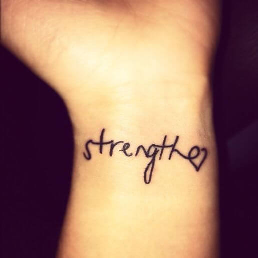 Strength tattoo text