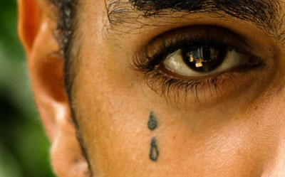 Teardrop Tattoo on face