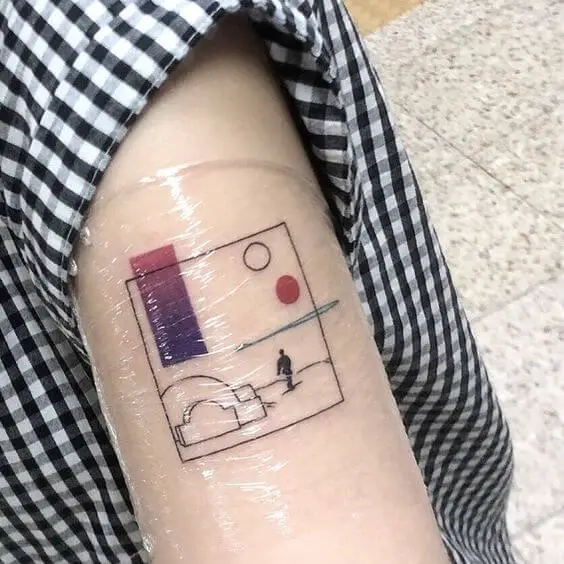 geometric small star wars tattoo