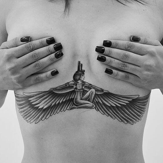 Egyptian Goddess Breast tattoo