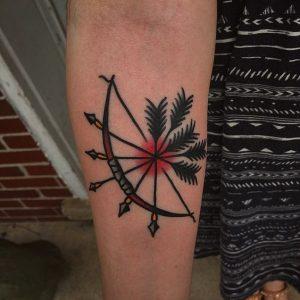 The arrow on a Bow tattoo