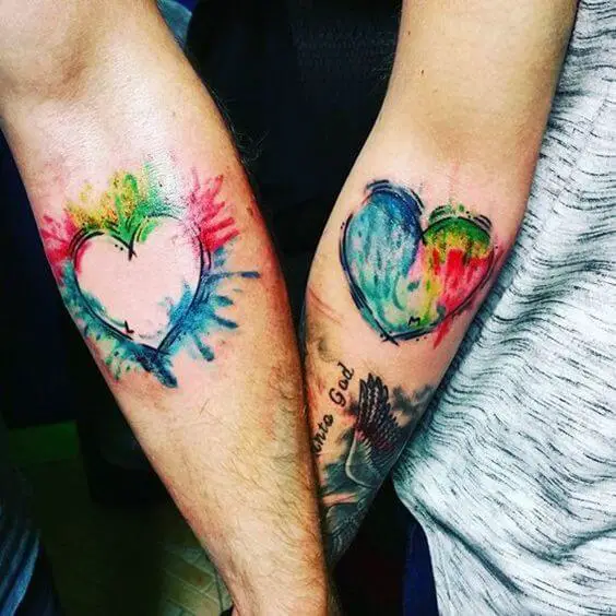 Watercolor Heart tattoos