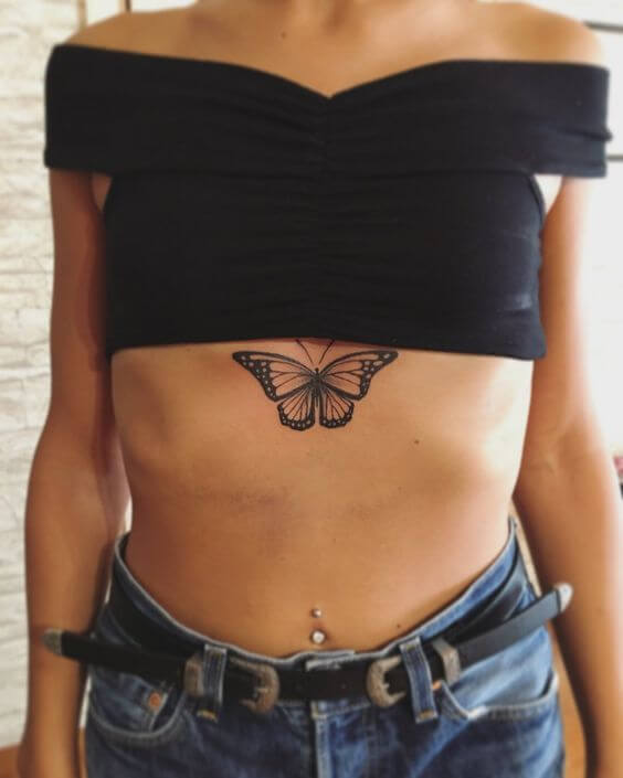 butterfly Underboob tattoo