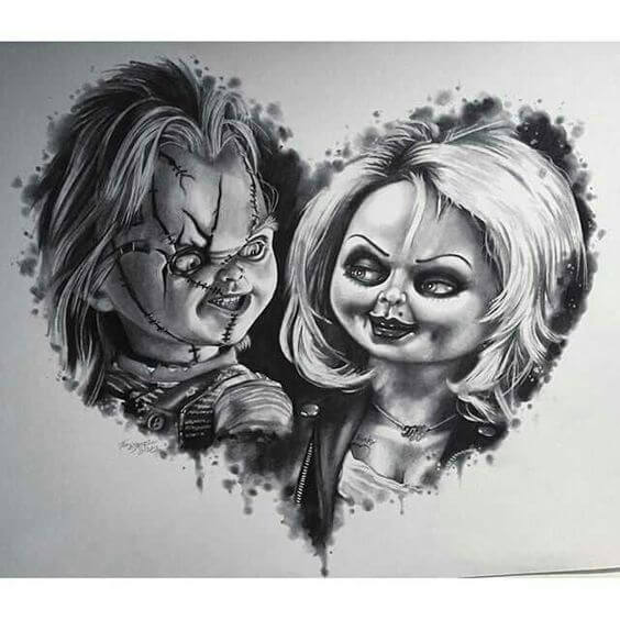 chucky and his bride tattoo