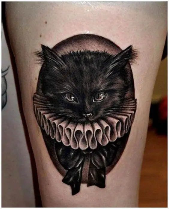 classic black cat tattoo