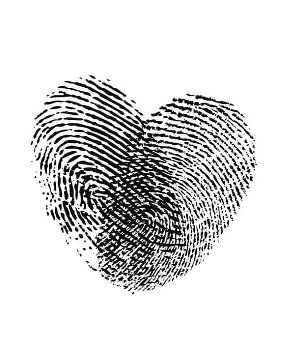 fingerprint Heart tattoo design