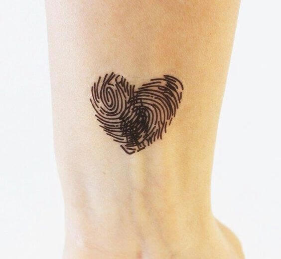 fingerprint Heart tattoo for women