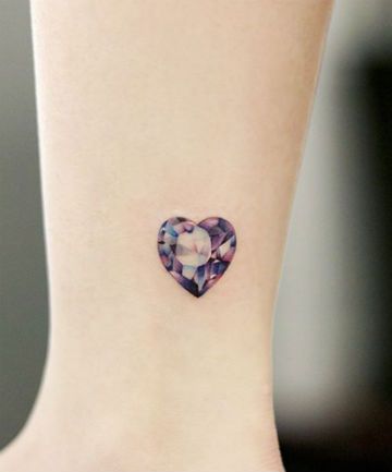 heart diamond tattoo