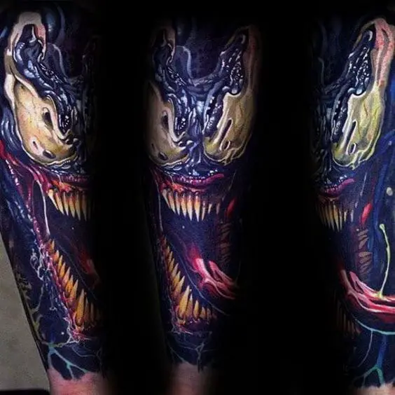 Leg Venom Tattoo by FreiHand Tattoo