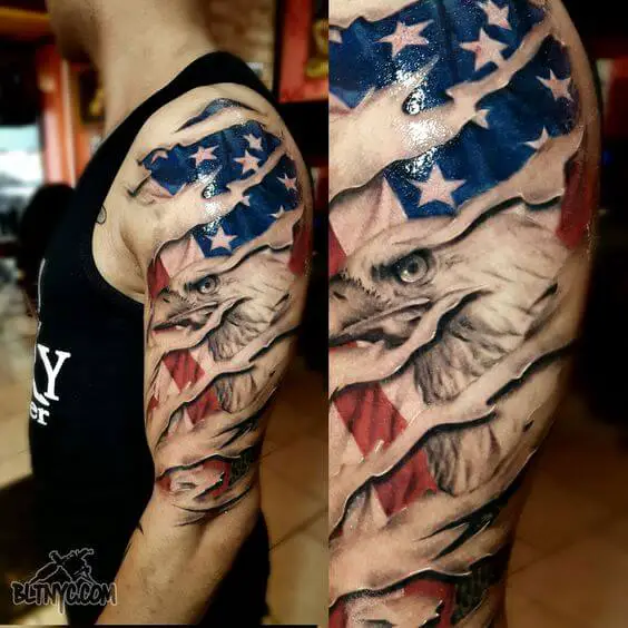 American flag Eagle tattoo