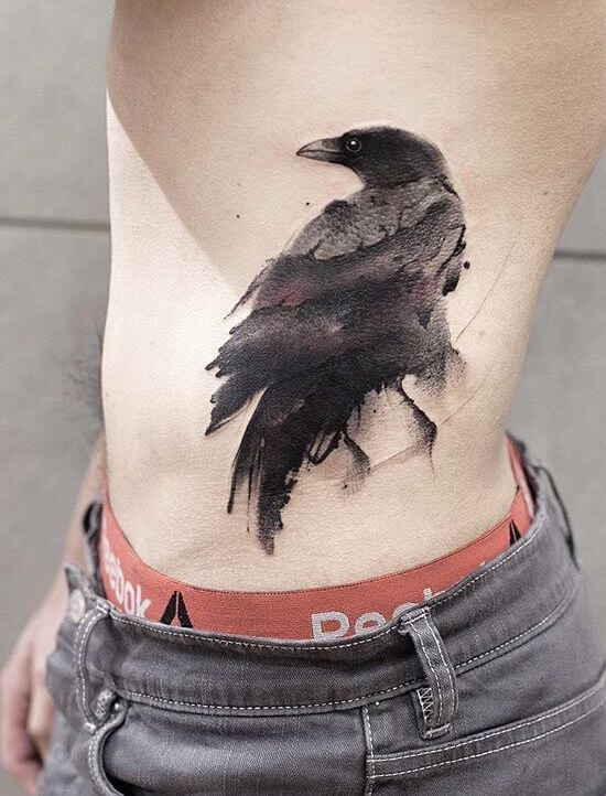 Raven bird tattoo