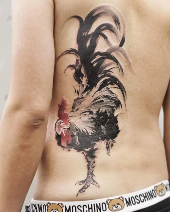 Rooster bird tattoo