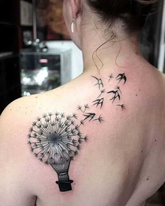 a tattoo of multiple small balloons floating up tattoo art bla   Arthubai