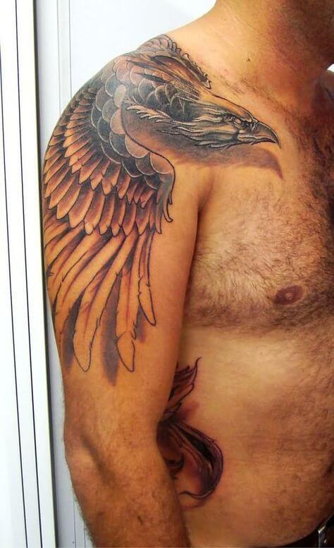shoulder phoenix tattoo