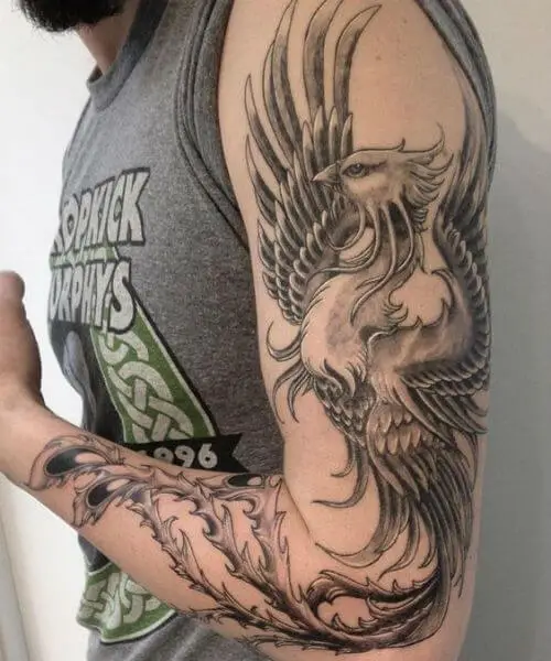 sleeve Phoenix tattoo for men