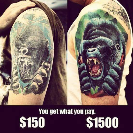 Cheap tattoo vs expensive tattoo