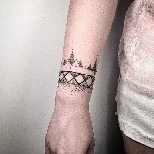 Geometric armband tattoo