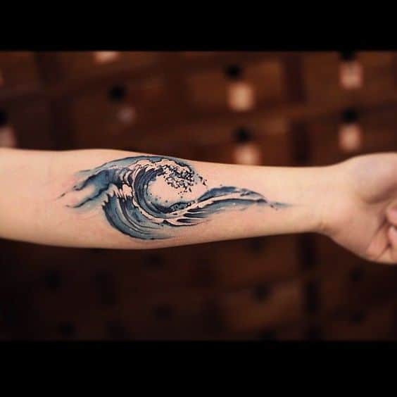 Ocean wave tattoo