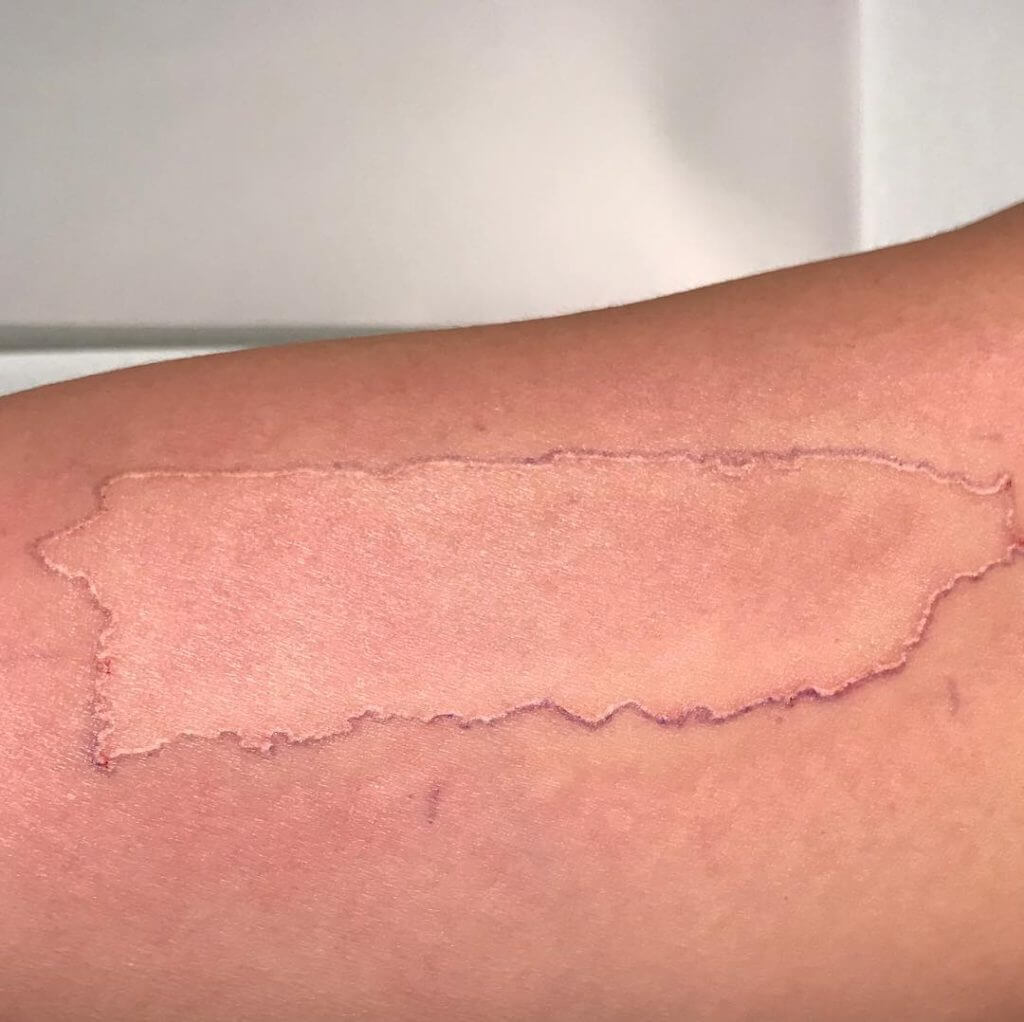 Puerto Rico Map white tatoo