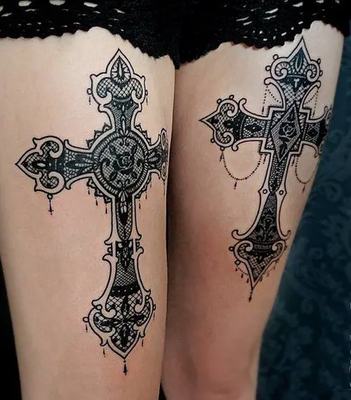 Gothic cross tattoo