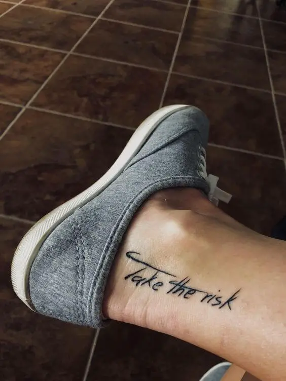 Top of foot or ankle tattoo