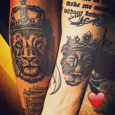 crowned lion tattoo for women