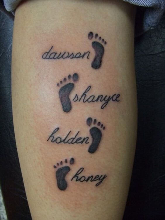 foot print tattoos for women