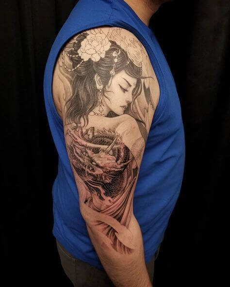 geisha dragon tattoo