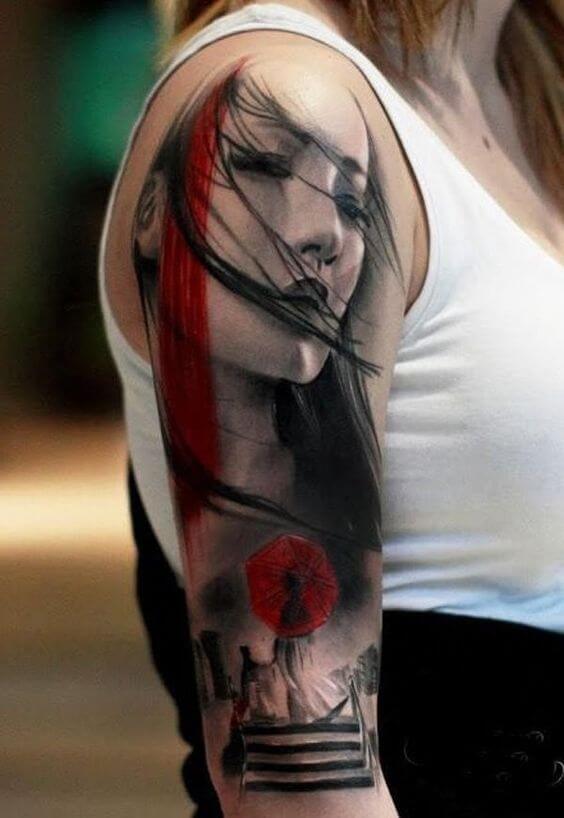 geisha tattoo sleeve