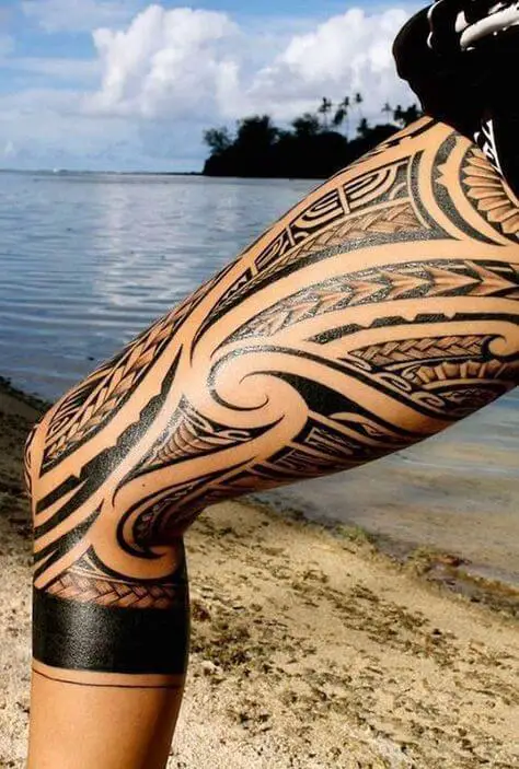 Sexy Tribal Maori Waist Tattoo Idea