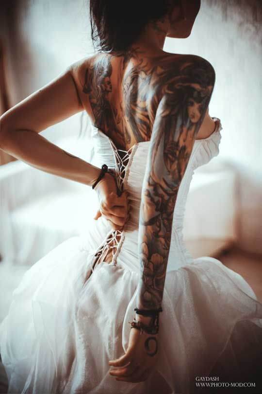 hide tattoos as a bride