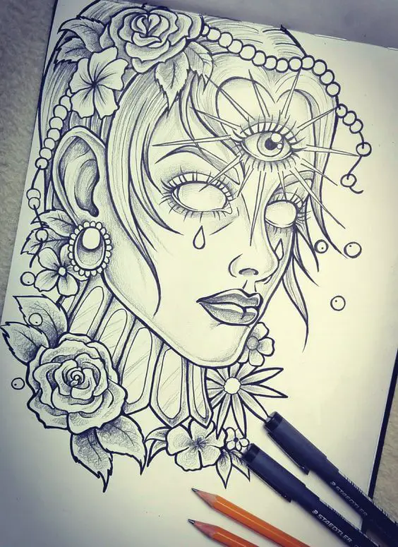 tattoo design on paper