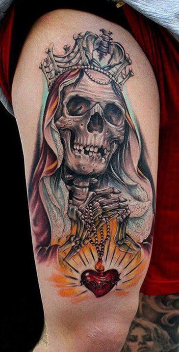 3D santa muerte tattoo