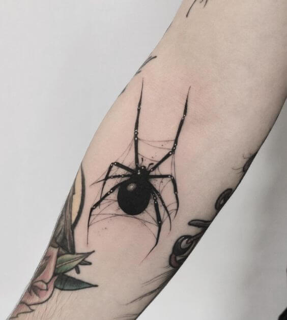 3D spider tattoo