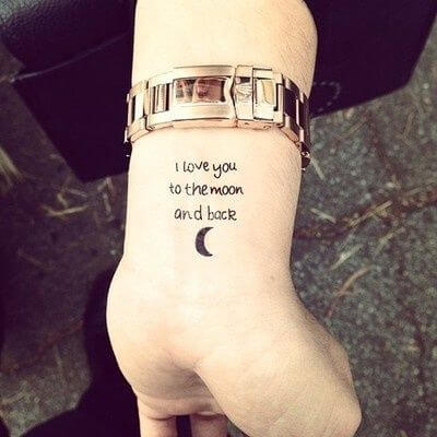 Love You To The Moon And Back Tattoo On Arm