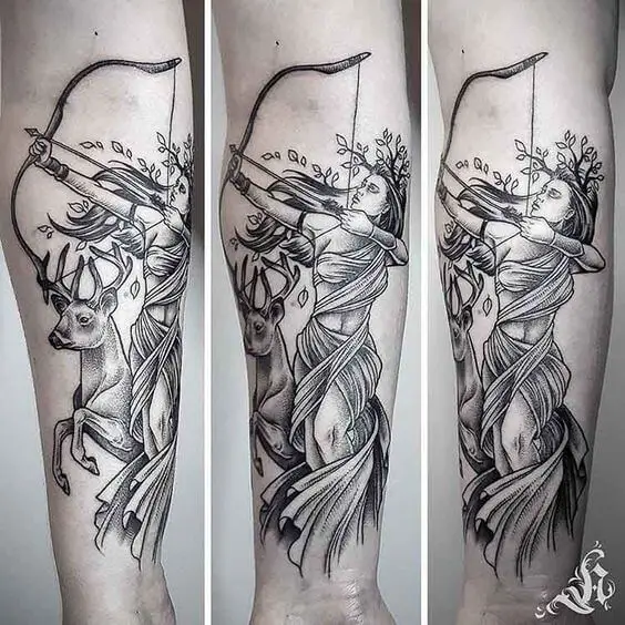 the goddess artemis  by Richard at midcity voodoux new orleans  rtattoos