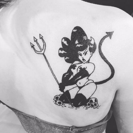 Devil pin up tattoo