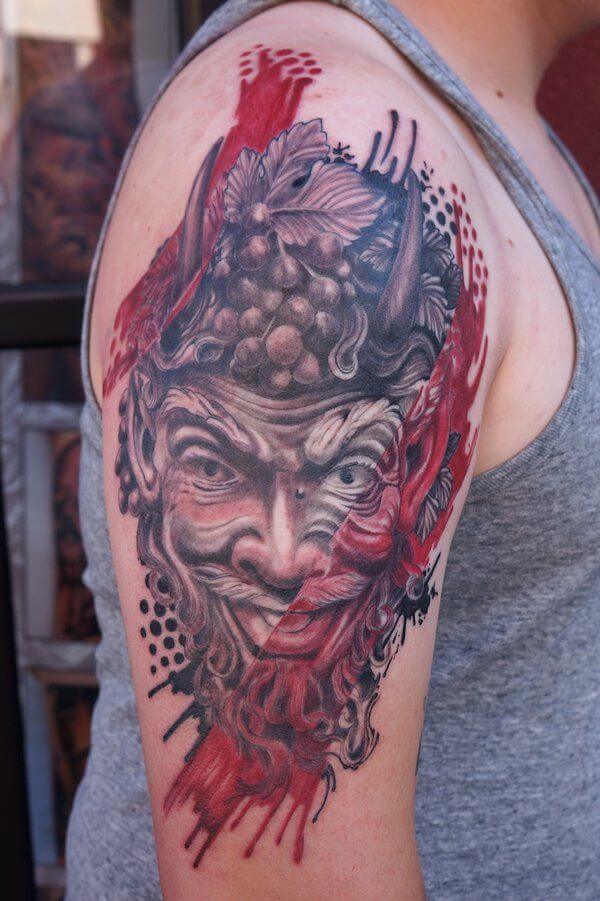 Dionysus red tattoo