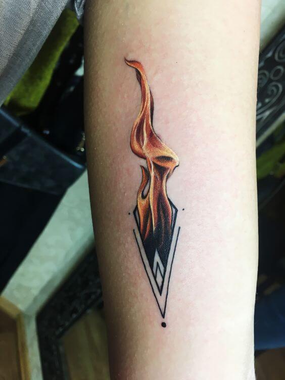 Fire tattoo martial art inspired