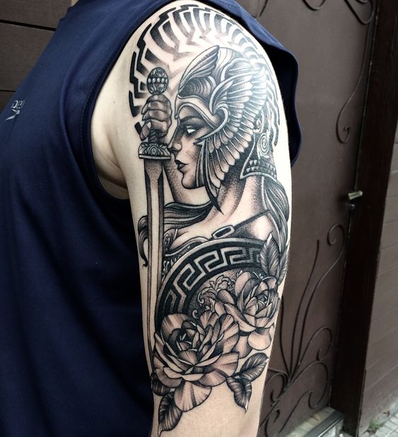 Sleeve Athena tattoo
