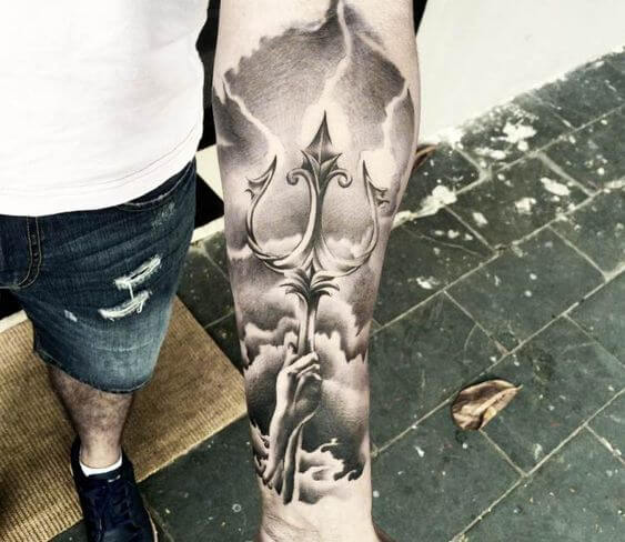 Trident of Poseidon tattoo