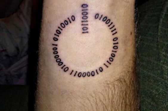 binary code tattoo