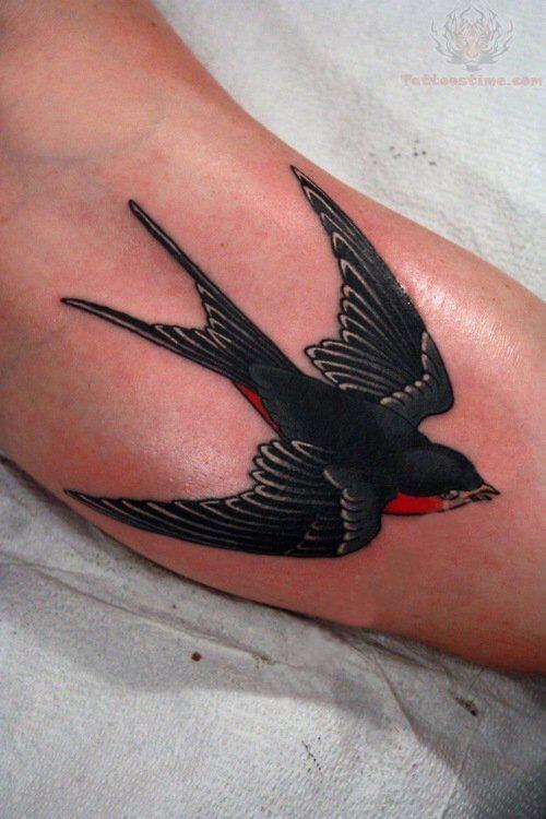 black sparrow tattoo simple