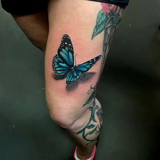 blue butterflies tattoo