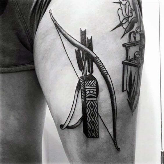 bow and arrow tattoo for men