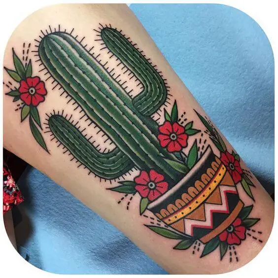 cactus neo-traditional tattoo
