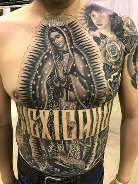 chest santa muerte tattoo